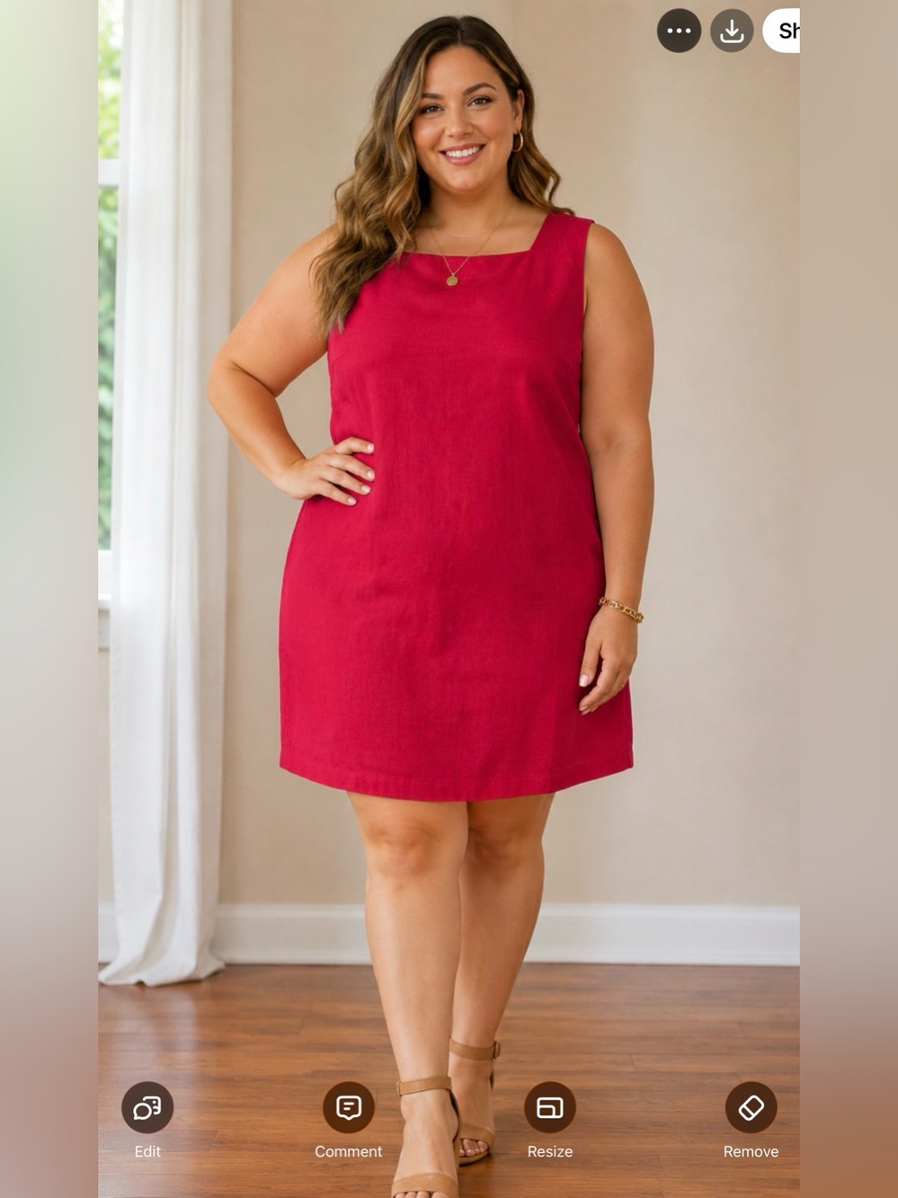 Irish LINEN Plus Size 20 W Talbots Hot Pink Sleeveless Shift Dress